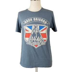 Def Leppard Rock Brigade Shirt Mens Small Blue 2022 Stadium Tour Band Tee